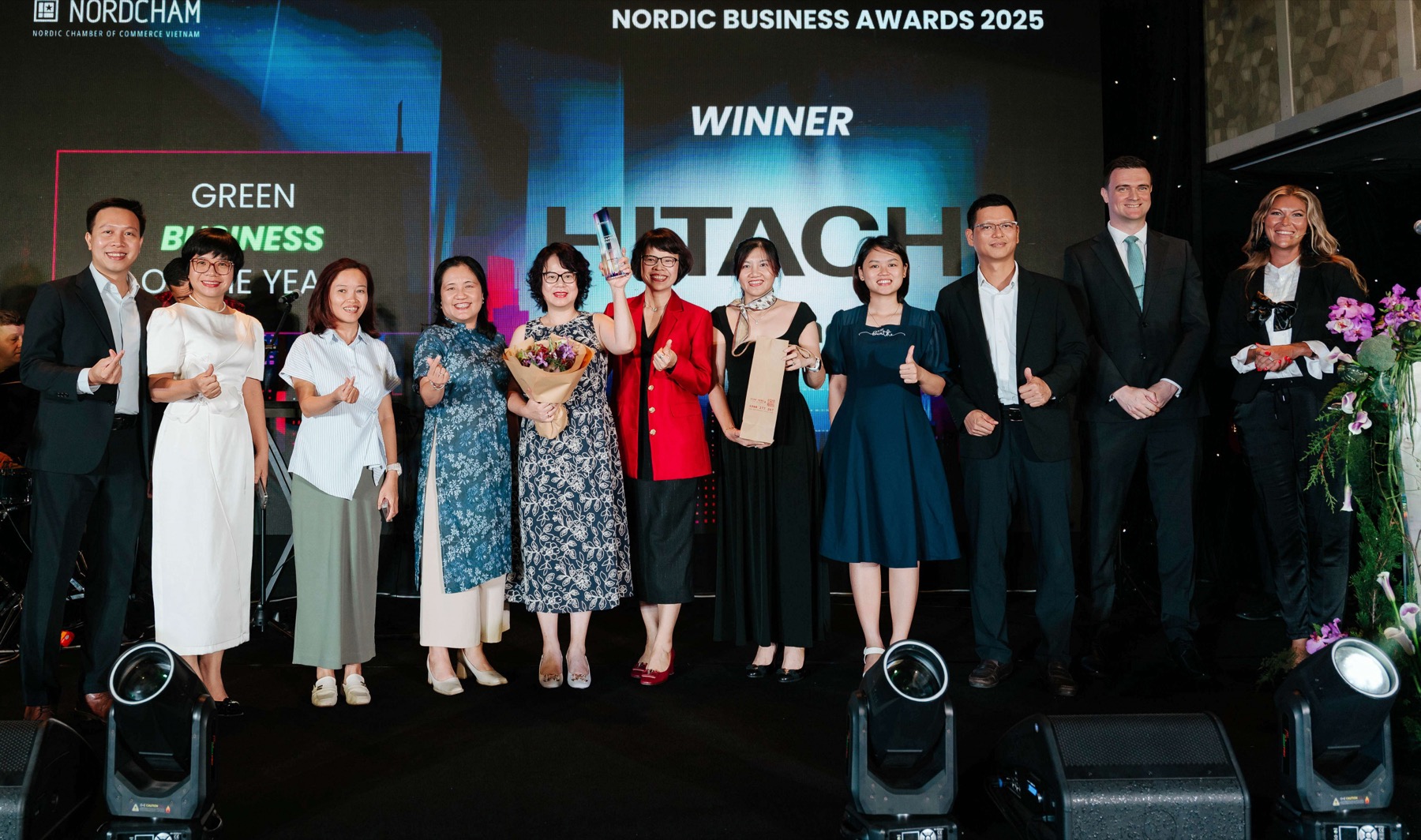 Hitachi Energy receiving the Green Business of the Year Award